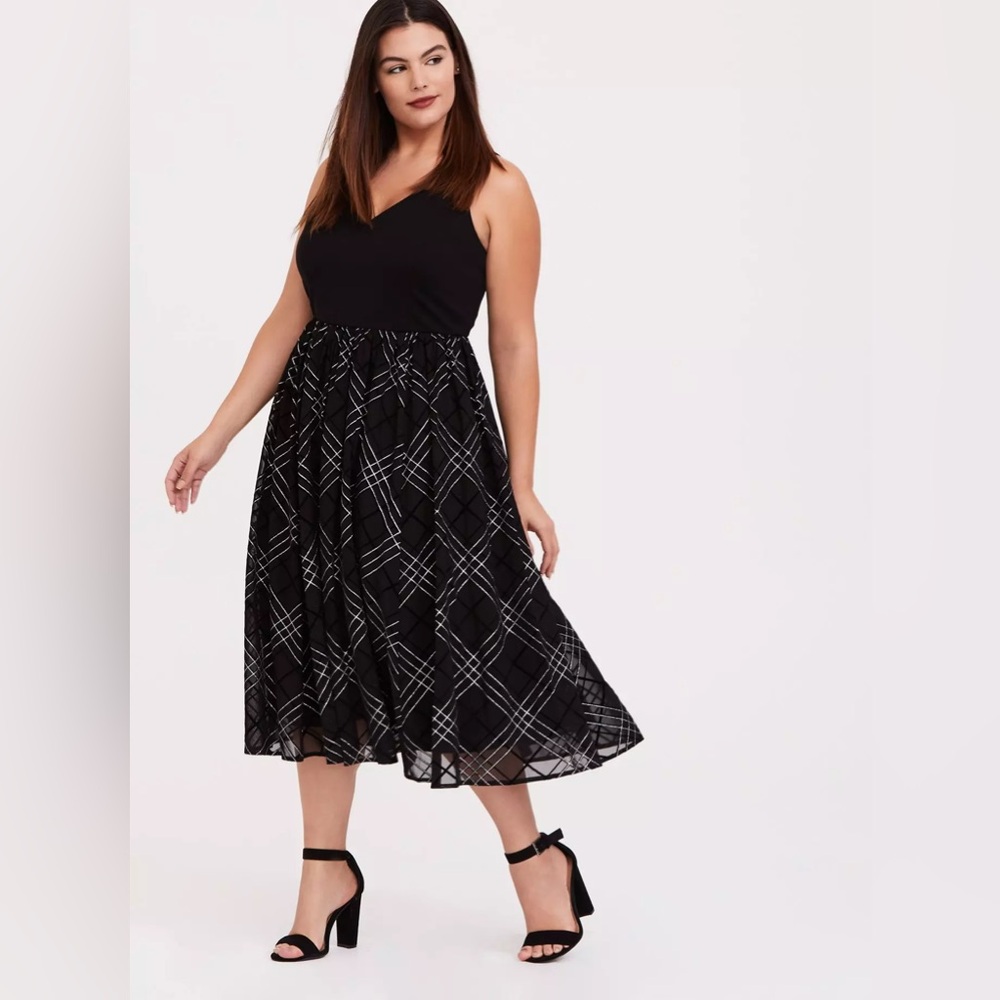 Torrid Black and White Midi Dress